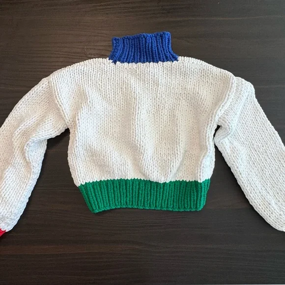 Multicolor Knit Women's Turtleneck Sweater - Picture 2 of 2